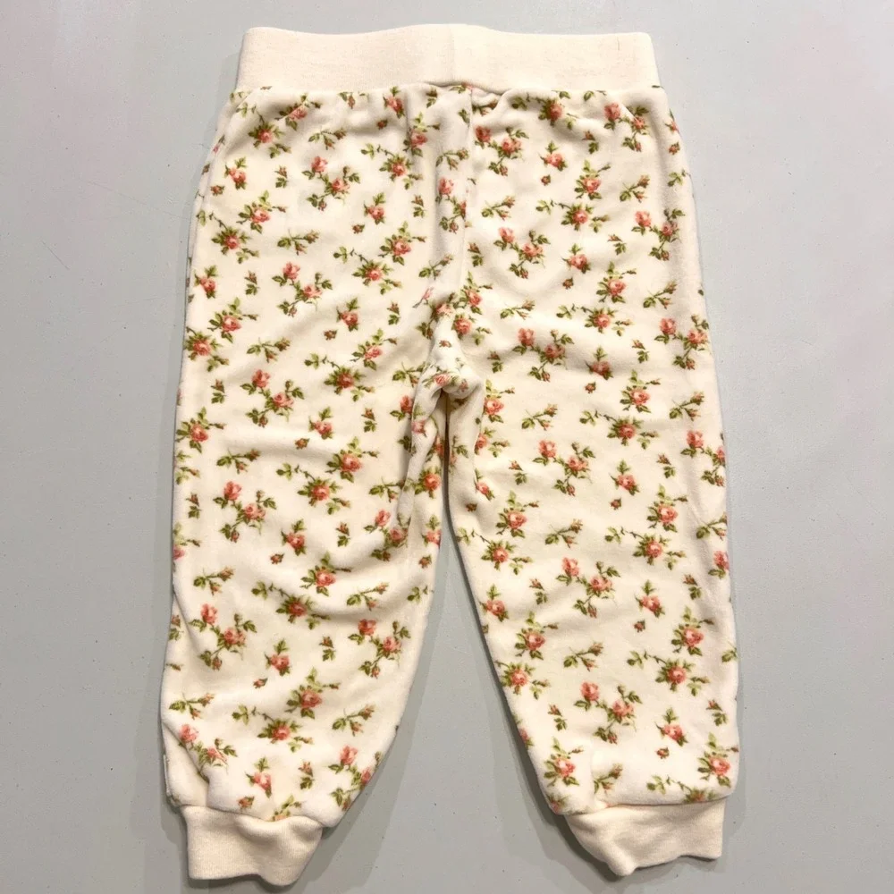 Ralph Lauren Girls 18M Floral Velour Jogger Set‎ Coquette Cottagecore Lounge